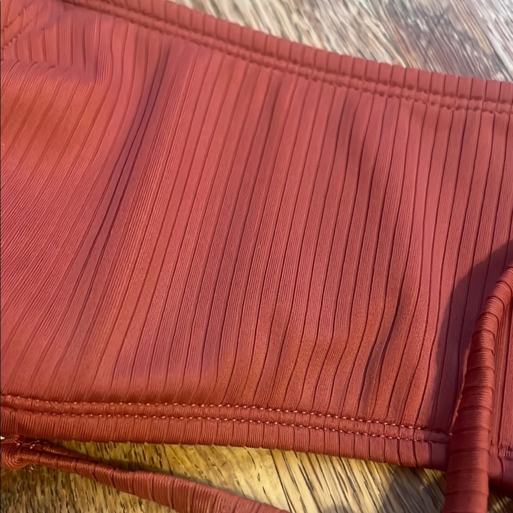 Rust Colored Ribbed Bikini Top - Picture 4 of 4